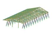 Halle en béton et bois